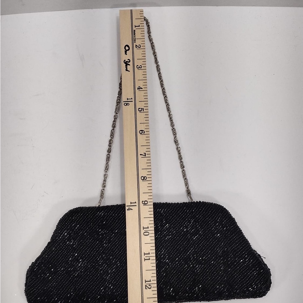Elegant Black Beaded Clutch - Picture 5 of 6